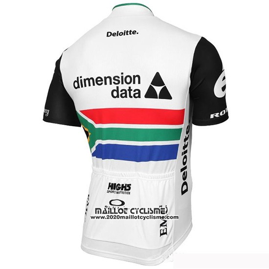 2019 Maillot Ciclismo Dimension Data Champion Afrique Du Sud Manches Courtes et Cuissard